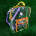 Clear Backpack With Multicolor Details 90s Club Kid Raver Clueless SEE THROUGH