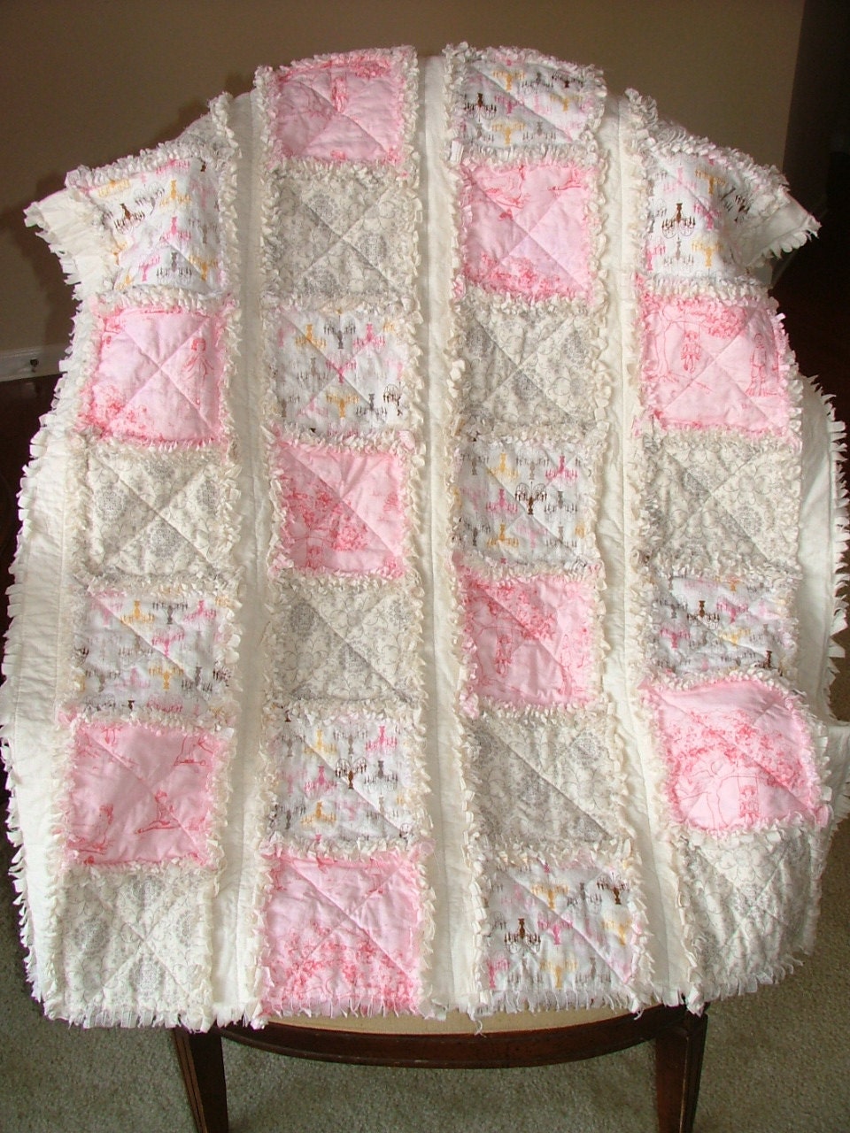 sale shabby chic crib toddler quilt rag quilt by mymaroonangel sale shabby chic crib toddler quilt rag quilt by mymaroonangel