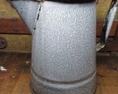 Gray Rustic Graniteware Camping Campfire Coffee Pot Grey