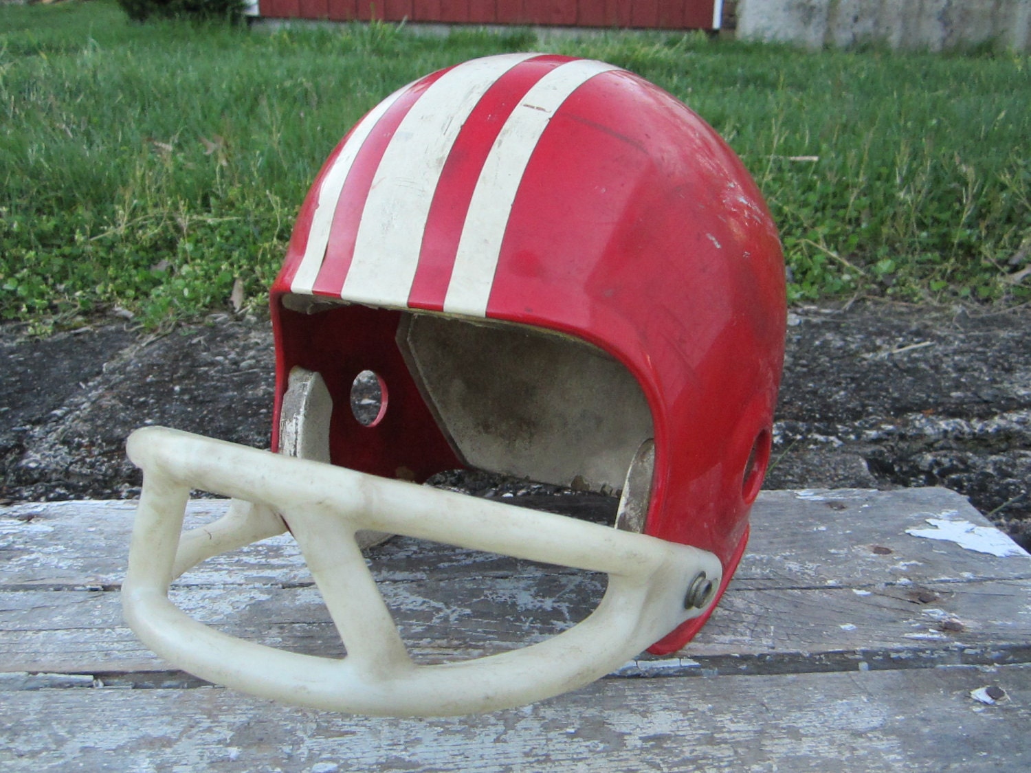 Vintage Wilson Kids Football Helmet Red Plastic Helmet Throwback Original 1970s Helmet
