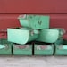 Metal Industrial Bin Green Vintage Metal Storage Bin Storage Organizer Industrial Decor