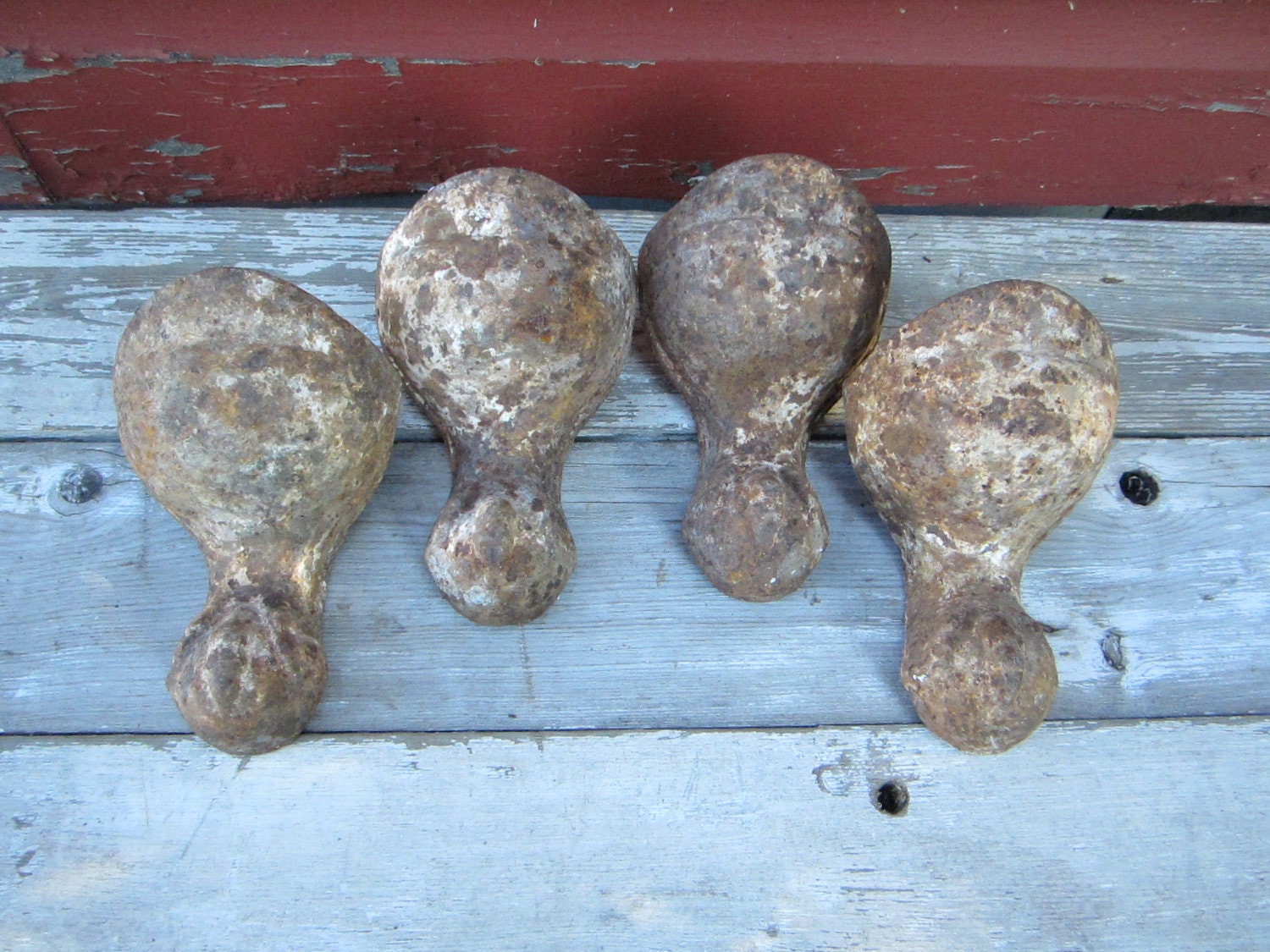 Set of 4 Matching Antique Claw Foot Bathtub Legs Iron Metal Tub Feet