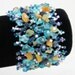 SUMMER Fun Blue Multi Color Stones Beaded Cuff Women's Bracelet, FREE SHIPPING