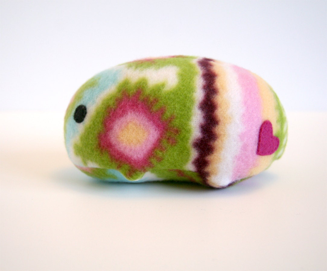 Valentine Hamster Lump Heart Splotches, hamster in pink, blue, green Easter creature plush stuffed animal Muser