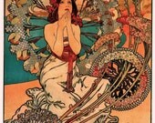 Art Print- ART NOUVEAU of Monaco Monte Carlo Ad by Alphonse Mucha