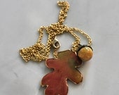 Acorn and Leaf Necklace - Peter Pan Kiss - Autumn - Fall - HooliganAlley