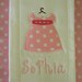 Custom boutique PINK DRESS baby girl Burp Cloth Personalized applique MONOGRAM