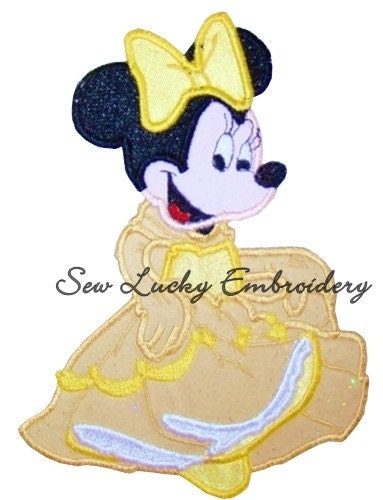 Minnie Mouse as Belle Applique Embroidery Patch - Ready to Ship