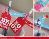 VALENTINES Printable Favor Tags, Favor Cards & Editable Straw Flags Il_170x135