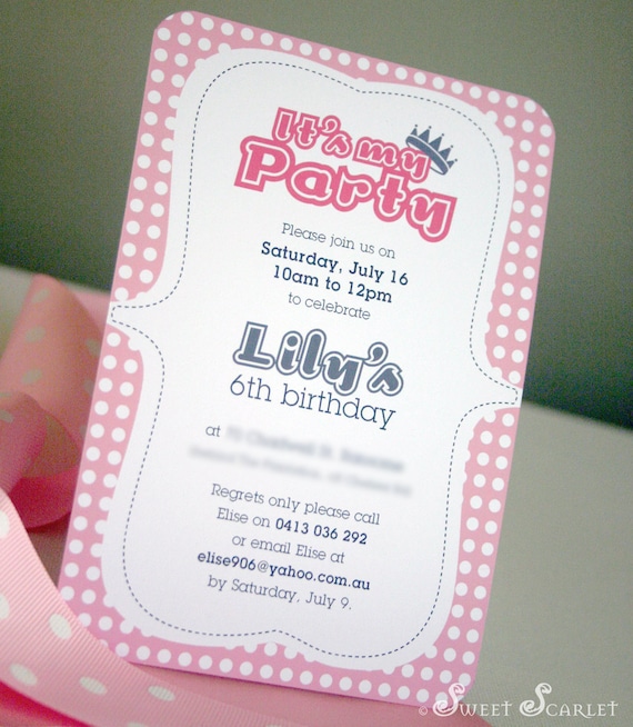 PRINCESS Printable Invitation - 7"x5" Personalized - Print Your Own Il_570xn