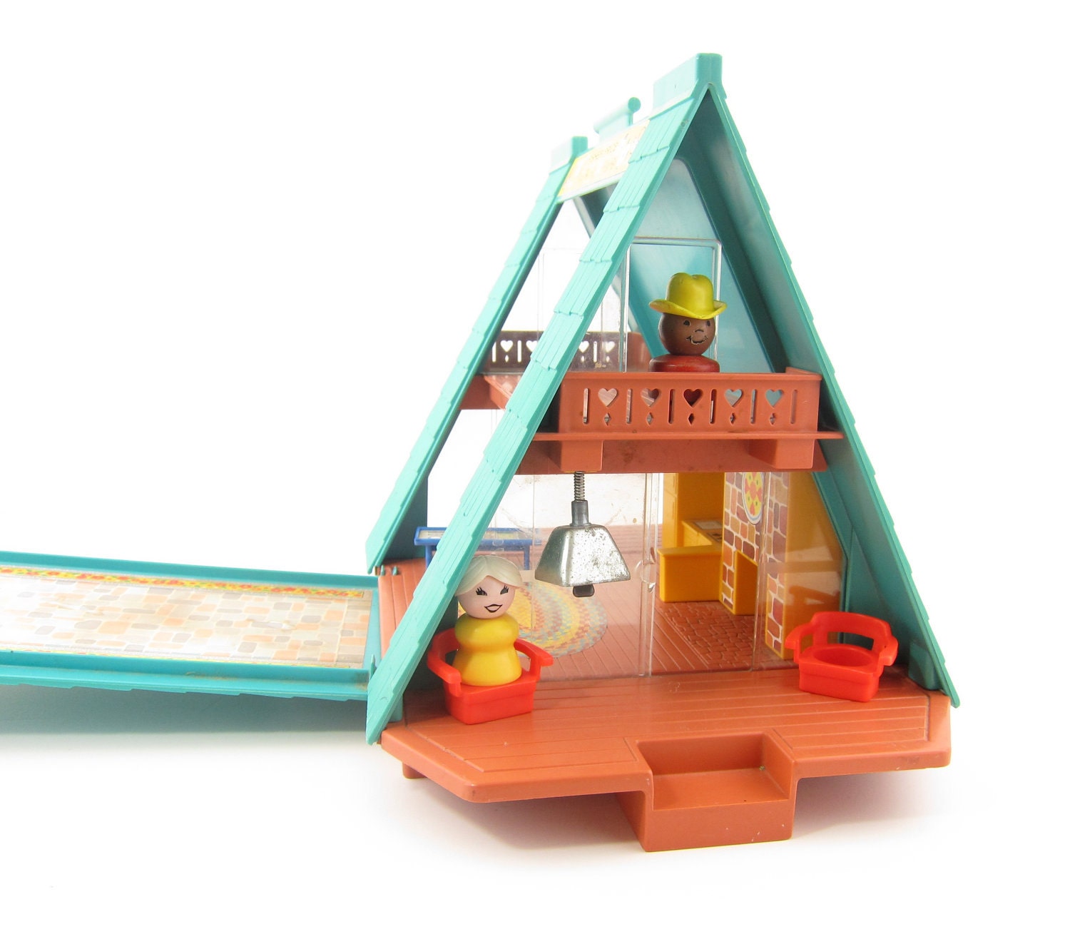 Fisher Price A Frame Little People Play Family Chalet with People and Furniture