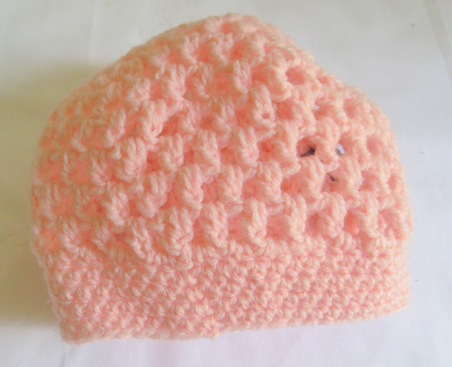 Toddler Peach Crocheted Hat