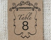 Vintage Table Numbers, Recycled Kraft Paper