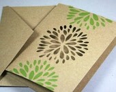 Recycled Die Cut Cards, Floral Blossom, Kraft Paper, unique