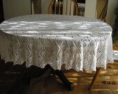 Pineapple Oval Tablecloth (New) Large/ White / Newly Reduced Price