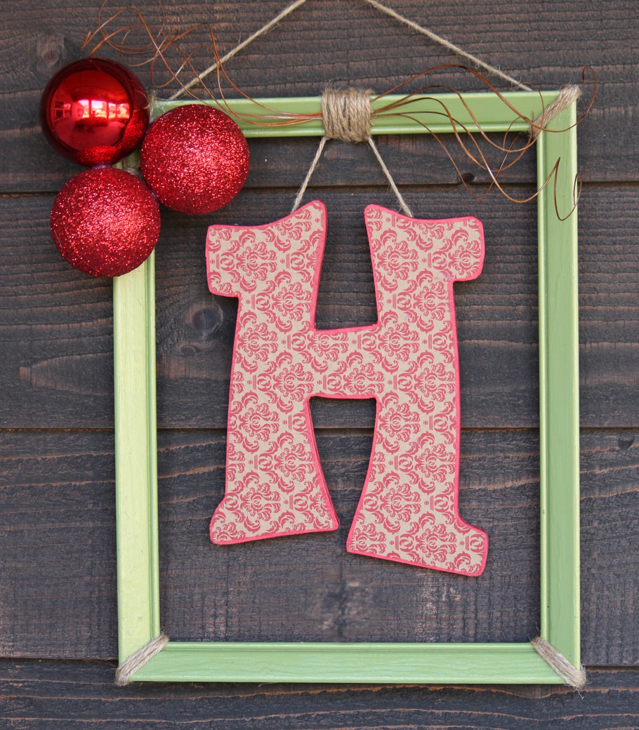 Monogrammed door/wall holiday decor
