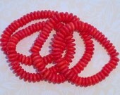 Coral Disc Bead 5x2mm Red Czech Glass CORAL (50)