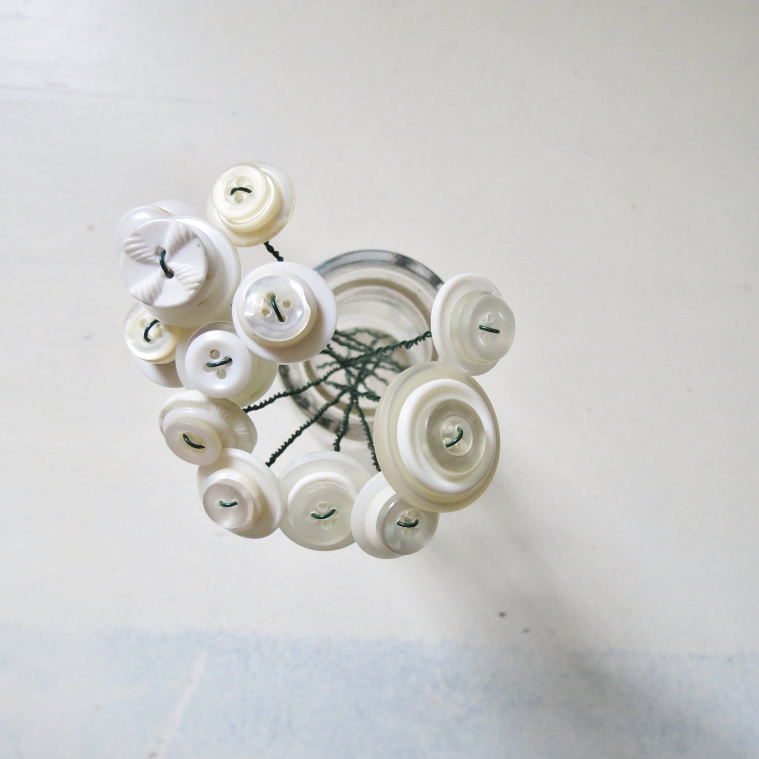 Classic Ivory White Button Flowers, One Dozen Stems Home Decor, Wedding Decor