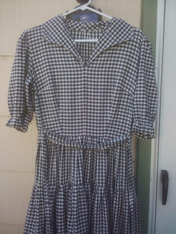 Vintage 1950s Dress/ Rockabilly /Gingham /Patio / Small / Medium/VLV