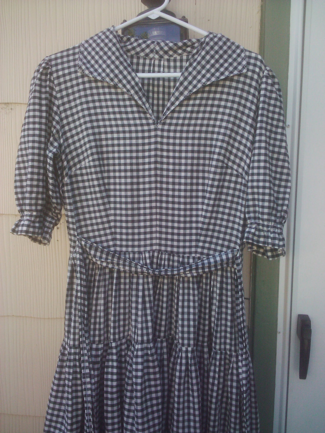 Vintage 1950s Dress/ Rockabilly /Gingham /Patio / Small / Medium/VLV