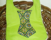 Applique Neck Tie Bib - Lime Green Infant Toddler Bib