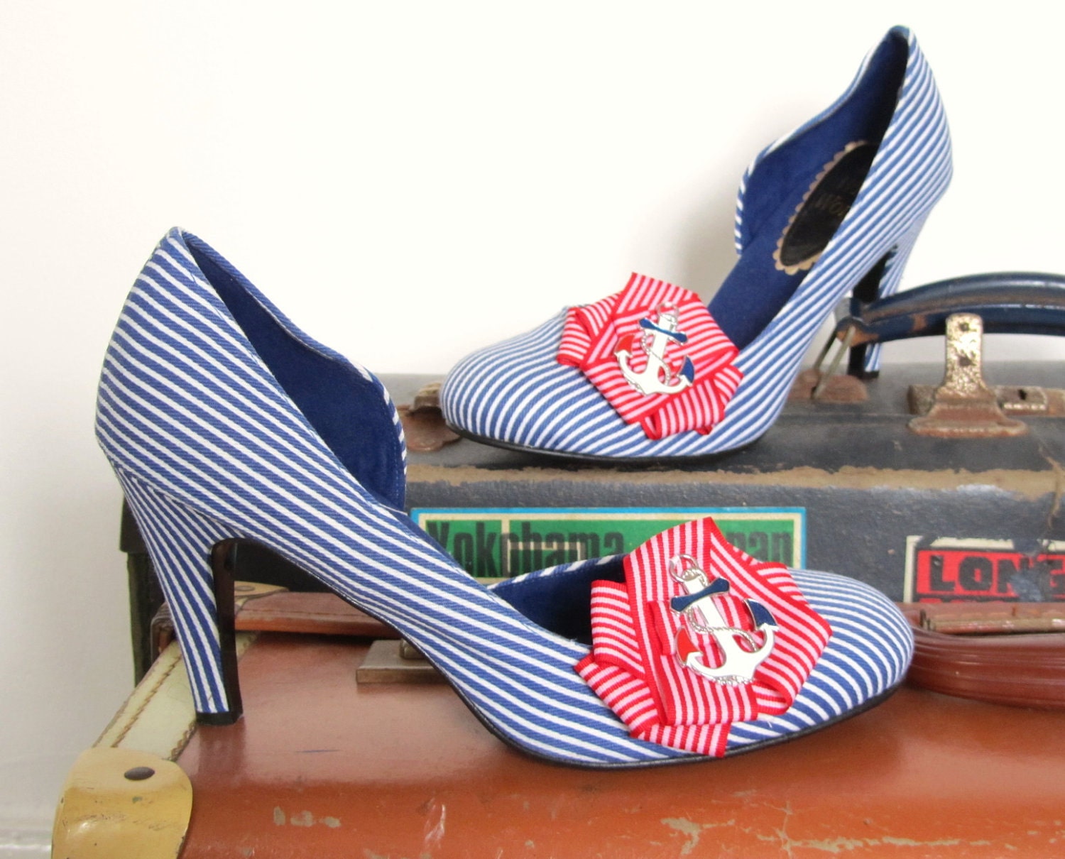 Hello Sailor - Nautical Pin-Up Shoes - Limited Edition - size 40 / UK 7 / US 9.5