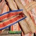 Vintage Hmong Old Fabric Embroided Tribal Straps 6 Pairs ( 12 pieces)