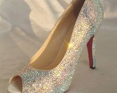 Shinning crystal shoes for Wedding or party AB crystal Rainbow color, other colors available too