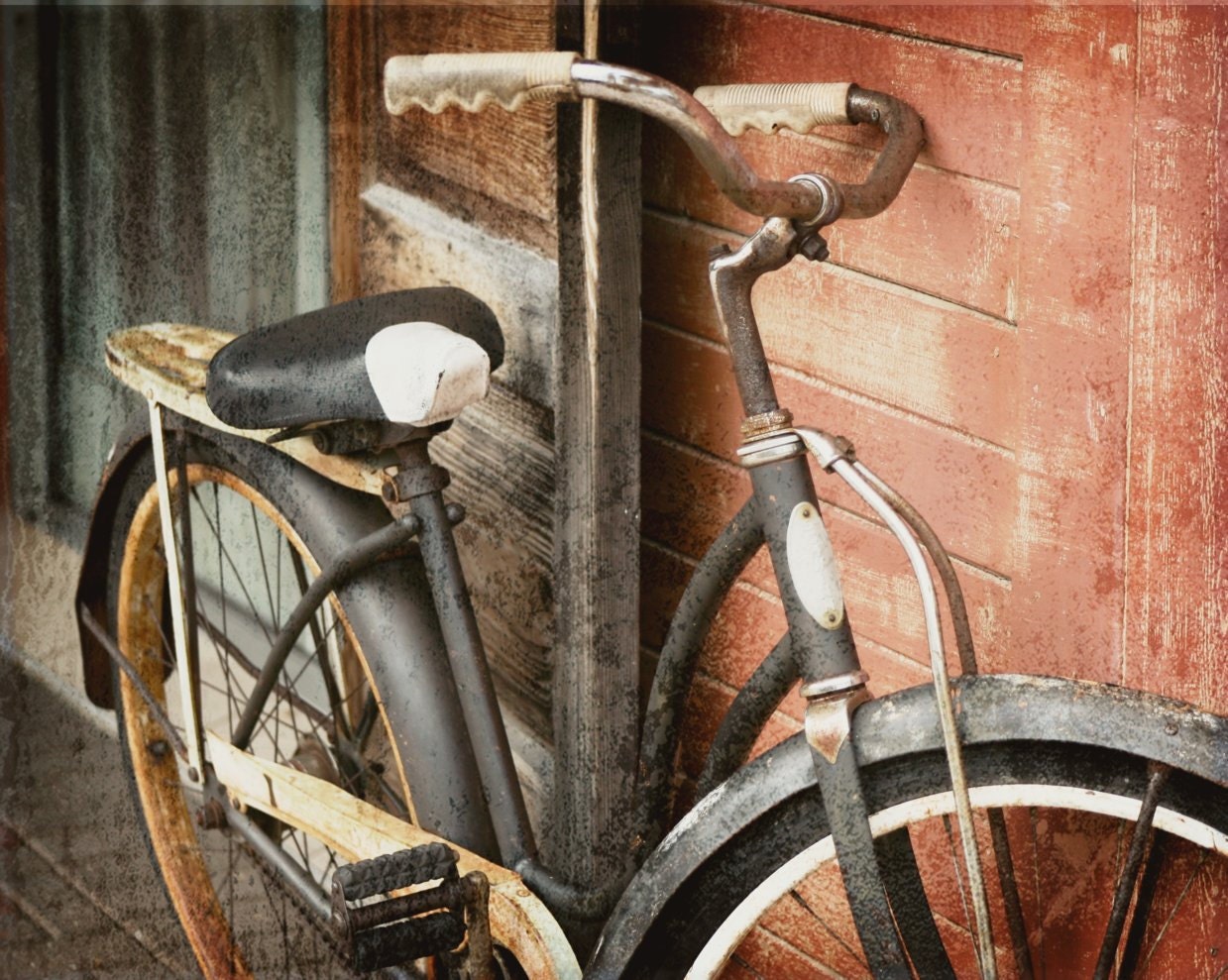 Vintage Bike 8x10 Fine Art Photography Masculine Unisex Modern Country Shabby Chic Home Decor Wall Art Gift for Him