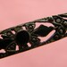 Vintage Art deco bar pin brooch black enamel silver tone