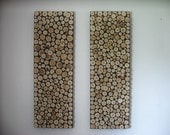 Rustic Wood Art Sculpture - Set of Two 12x36 Inch Panels Made to Order