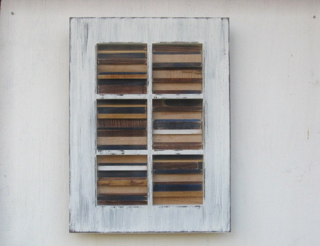 Distressed Modern Rustic Wall Sculpture - 16x22 Available