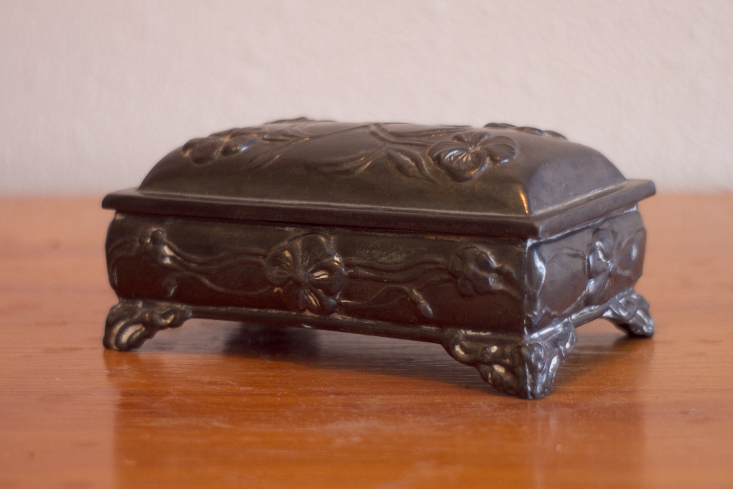 Antique Coffin Casket Trinket Box