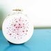 Pink sparkle small embroidery hoop home decor