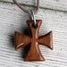Maltese Cross Necklace - Walnut & Maple - Mens Jewelry
