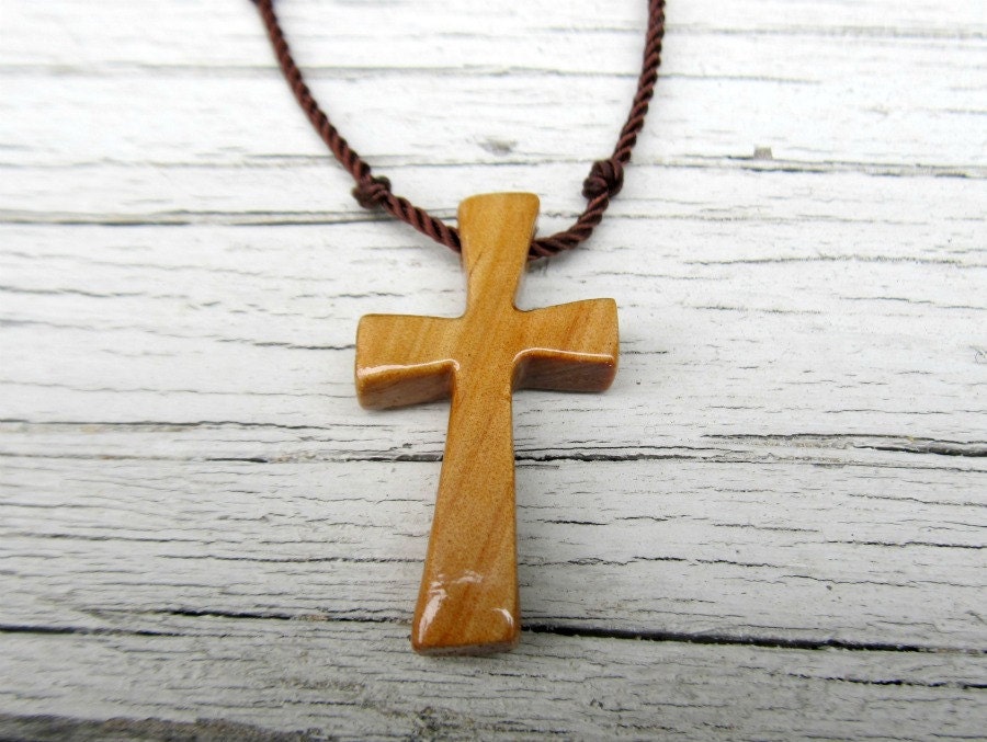 Necklaces for Men - Rustic - Hand Crafted Cross - Australian Cypress