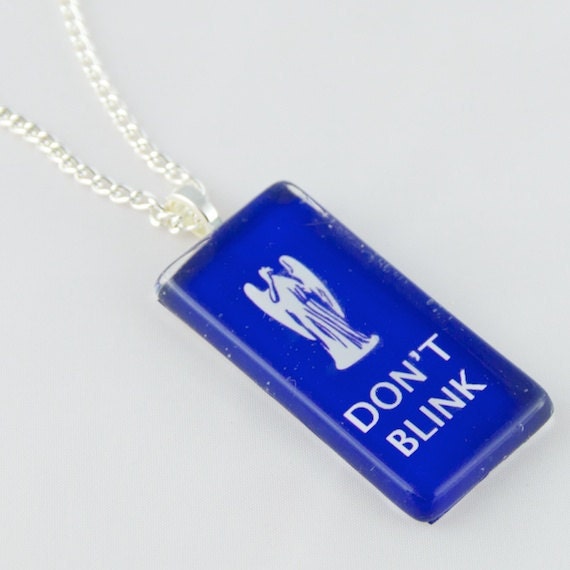 Doctor Who Necklace Jewelry Dont Blink, Dr Who Necklace Glass Pendant, Doctor Who, Angel Science Fiction Pendant, Handmade Dalek silver