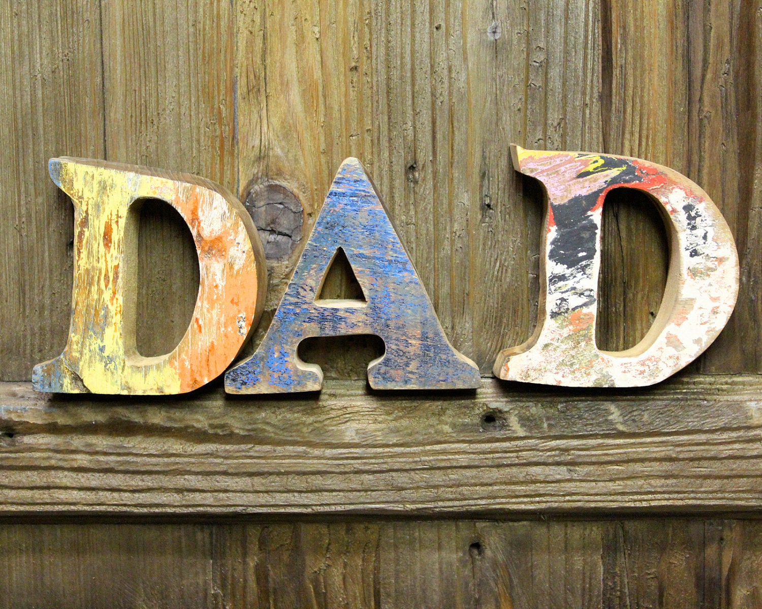 Beach Decor DAD SIGN Vintage Style Nautical Wooden Letters set by SEASTYLE