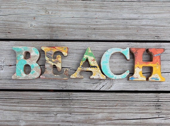 Beach Decor Vintage Style BEACH sign Nautical Wooden by SEASTYLE