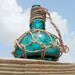 Beach Decor Ocean Blue Glass Rum Jug in Rope Netting by SEASTYLE