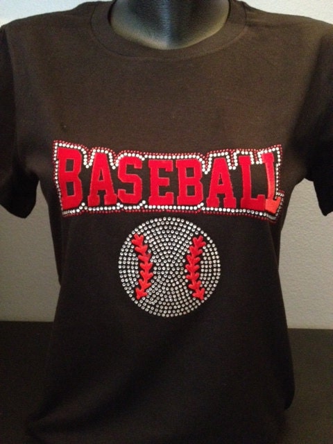 Baseball Bling and Flock T-Shirt - Available in Medium Only