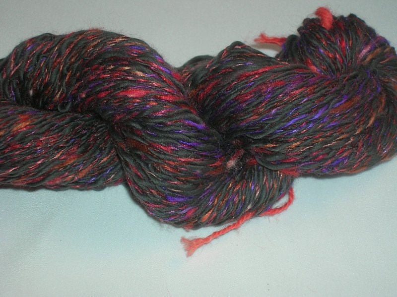 Bamboo - Silk. Handspun and hand dyed yarn. EU SELLER