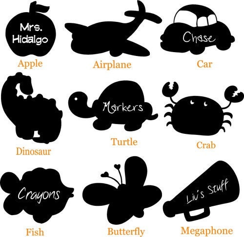 Chalkboard Vinyl Fun Shapes Kids RoomPlay by GirlCandyShop on Etsy