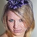 Vinatge 40s 50s Purple Topper Net Floral