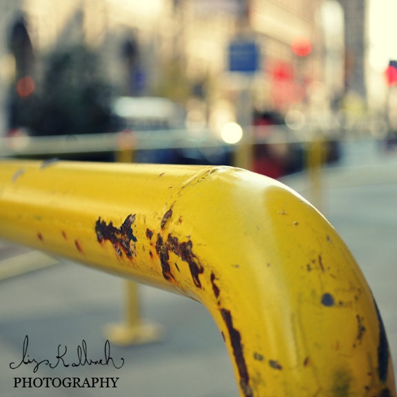 Happy Sidewalk Yellow - Fine Art Photograph - 5x5