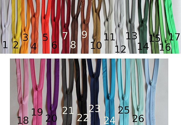 100 Yards of Zippers - Mix and match 27 Colors