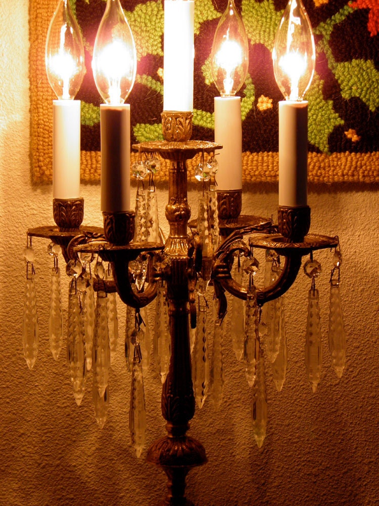 Table Chandelier Electric Candelabra Antique by LightsFantastic