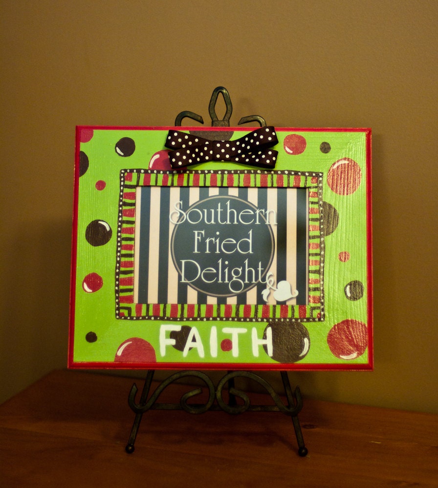 FAITH hand painted 5x7 picture frame