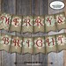 Christmas Banner - Holiday Banner - Merry & Bright Snowflake - Merry Christmas Banner - Printable