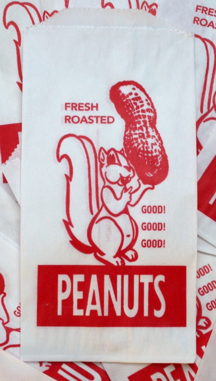 50 Retro Squirrel Peanut  Bags
